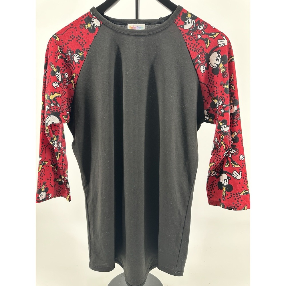 LuLaRoe Disney Minnie Mouse Print 3/4 Sleeves Women's Randy T-Shirt Small Black